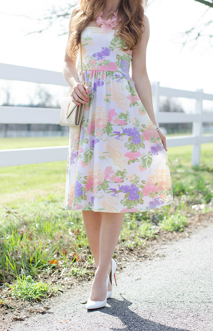 Floral Midi Dress Jimmy Choos And Tennis Shoes 2568