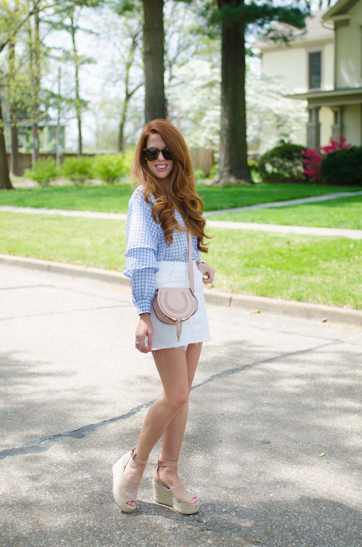 Styling a Jean Skirt for Spring... - Jimmy Choos & Tennis Shoes