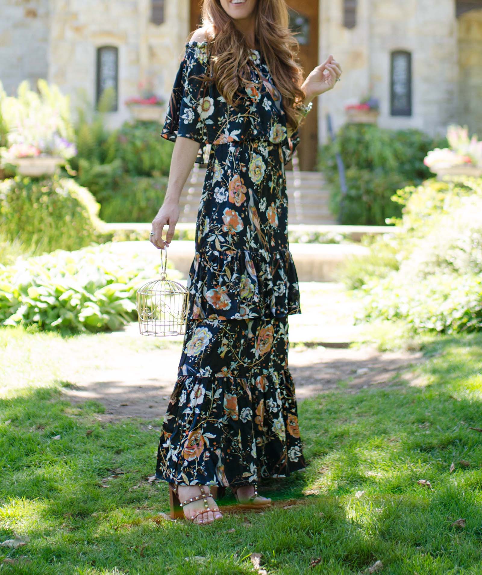 Fall Floral Maxi in Napa - Jimmy Choos & Tennis Shoes