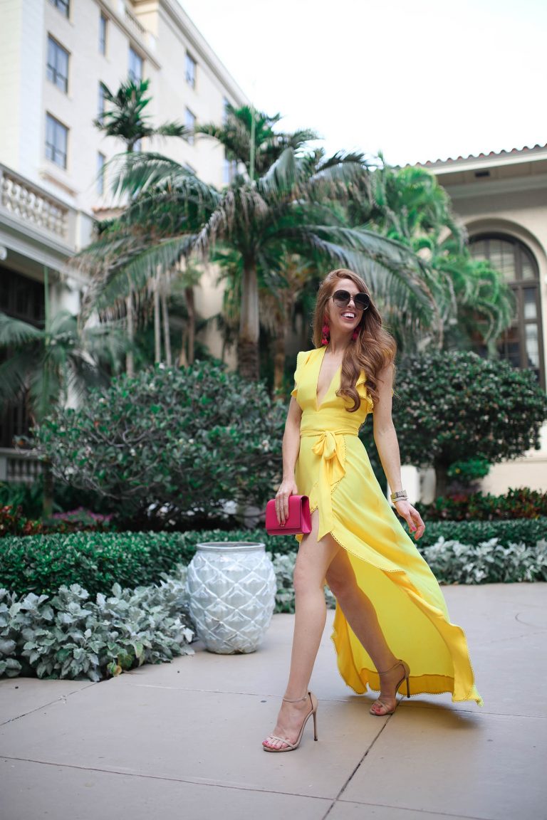 Yellow Dress in Palm Beach - Jimmy Choos & Tennis Shoes