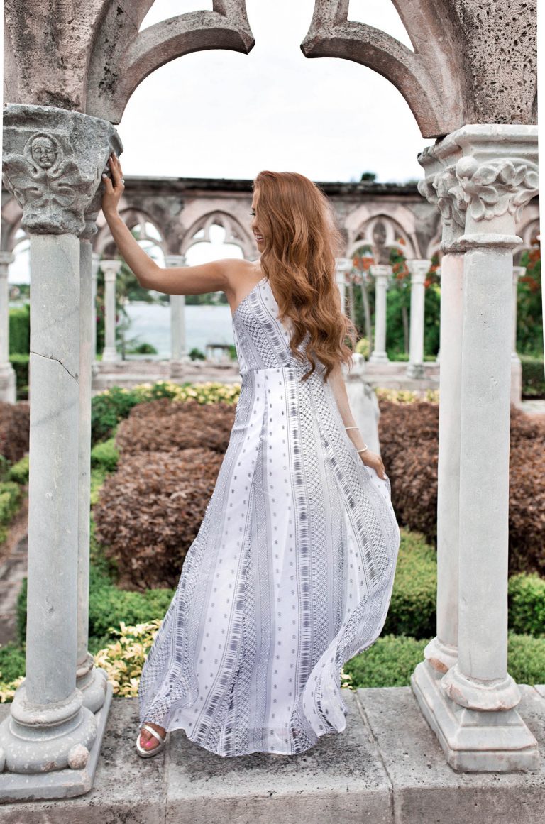 Metallic Maxi Moment in the Bahamas Jimmy Choos & Tennis Shoes