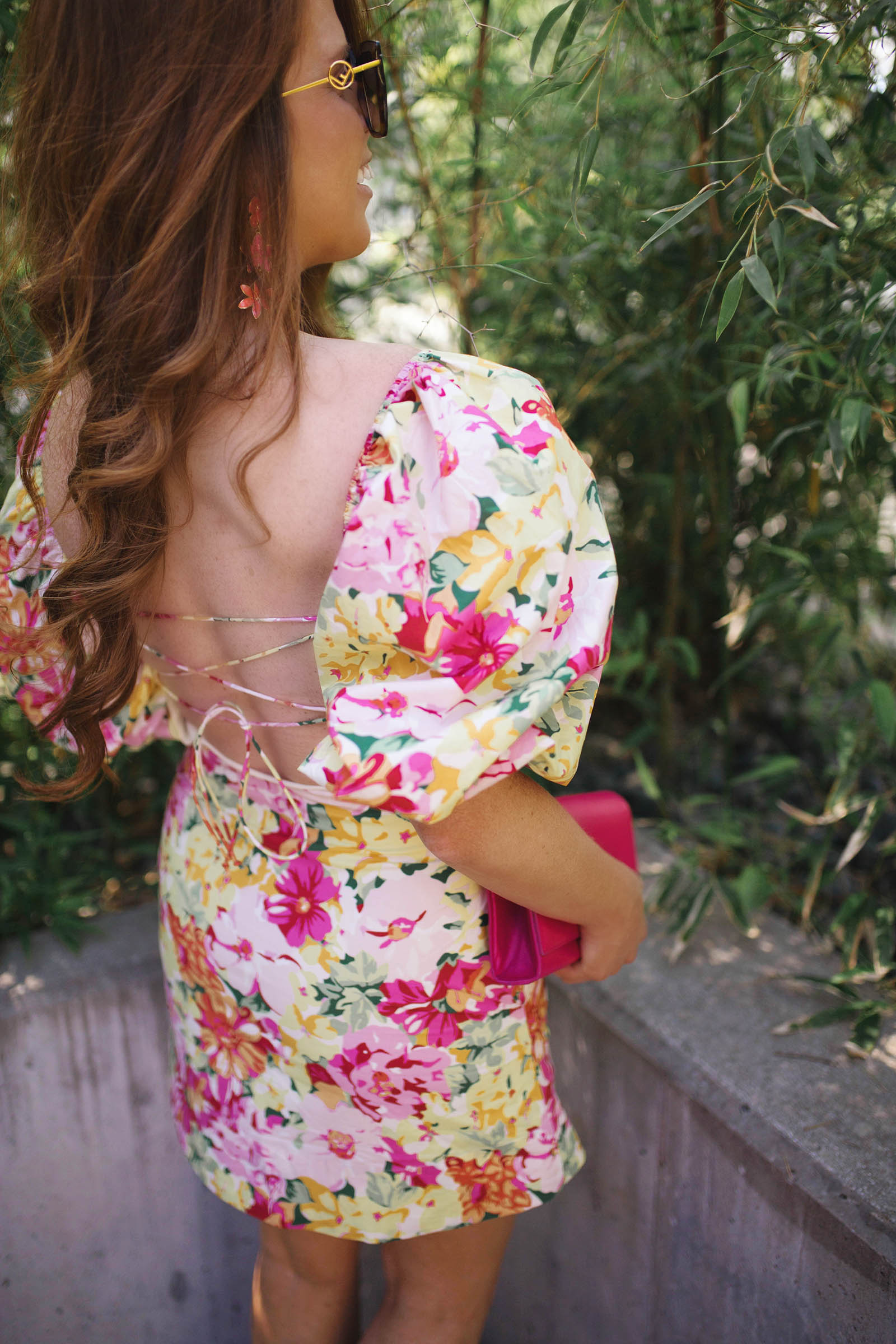 Floral Statement Sleeve Dress - Jimmy Choos & Tennis Shoes