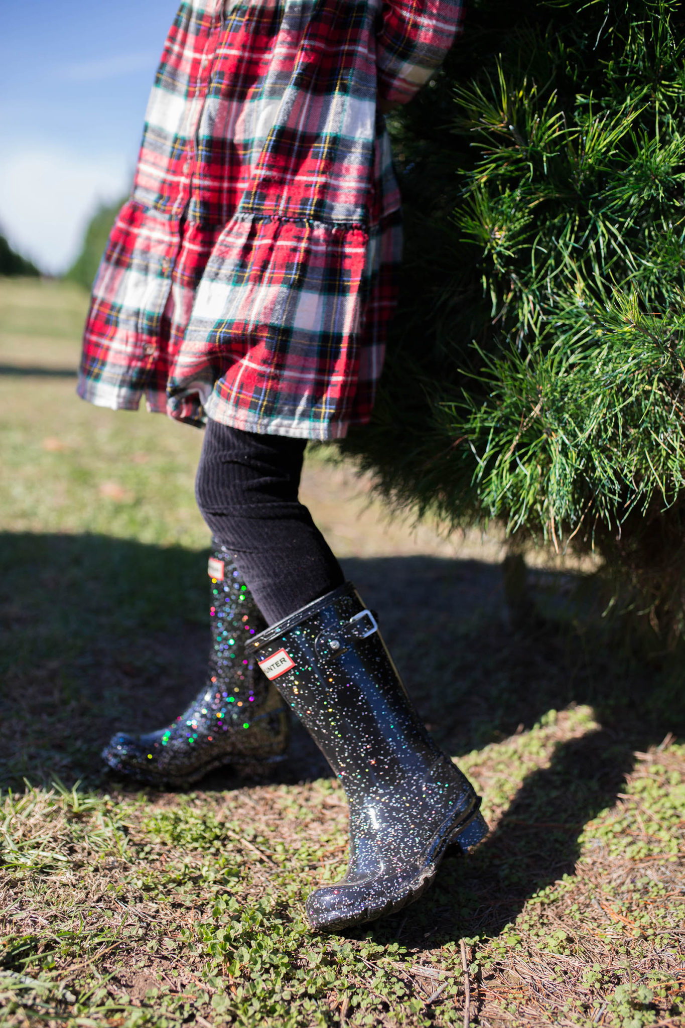 Holiday Traditions in our DSW Hunter Boots Jimmy Choos & Tennis Shoes