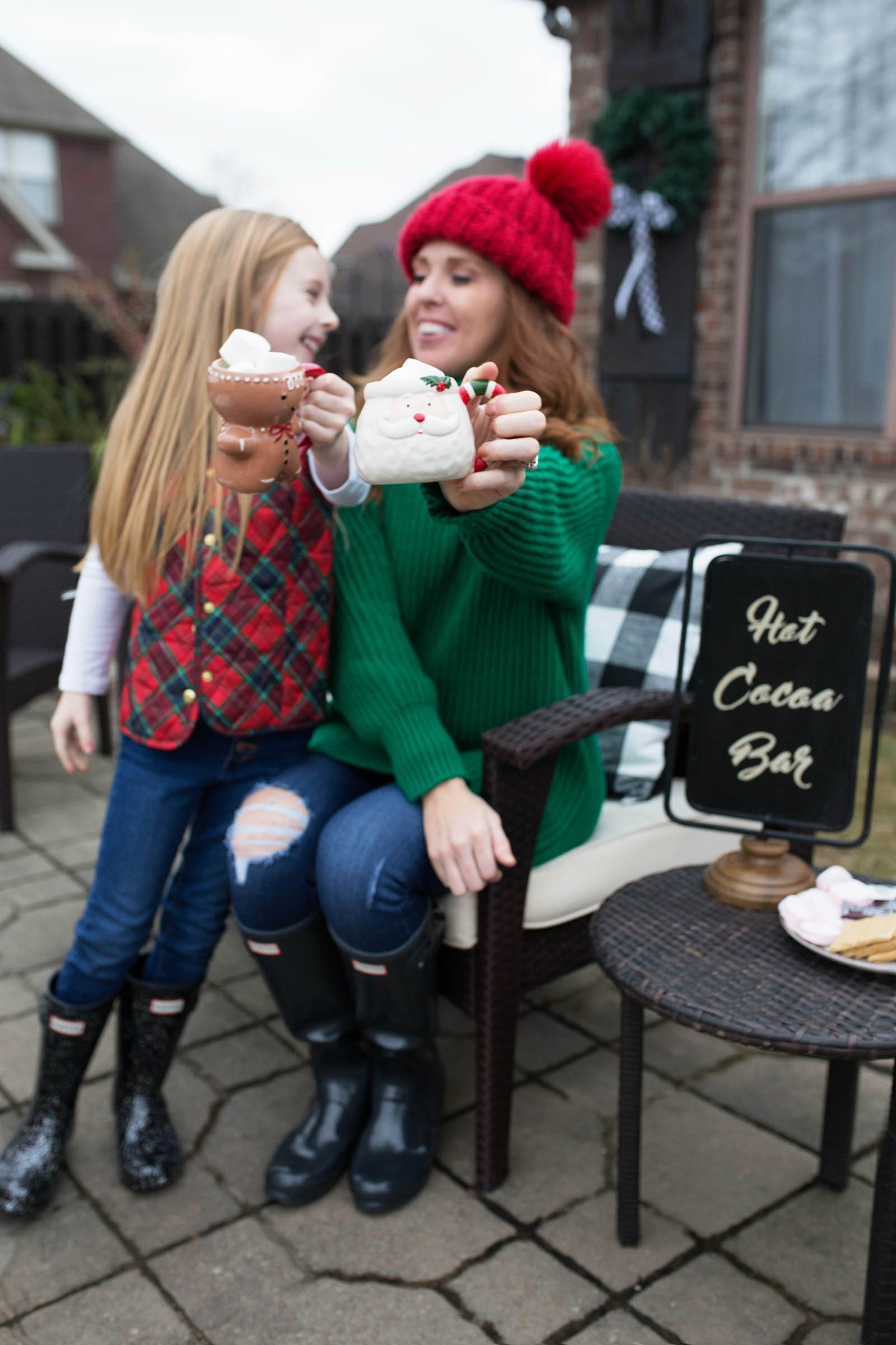 Holiday Traditions in our DSW Hunter Boots Jimmy Choos & Tennis Shoes